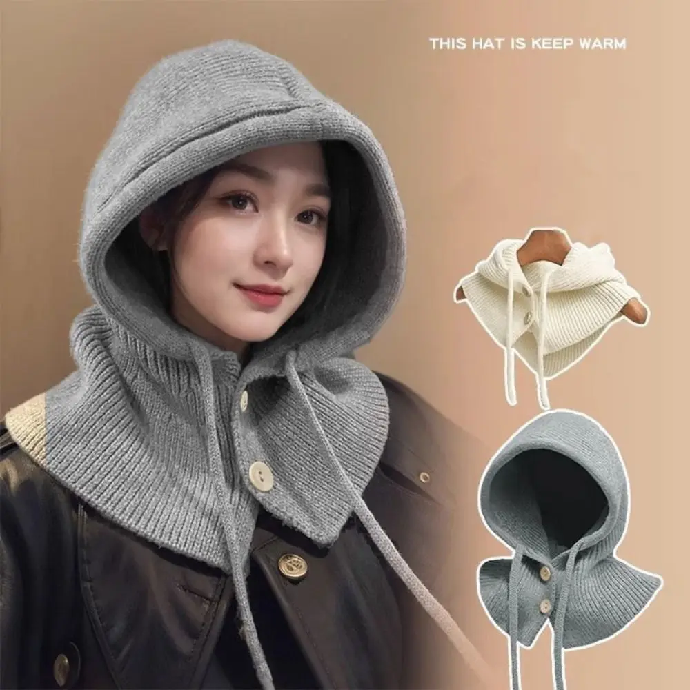 

Warm Pullover Hat Balaclava Hat Simple Beanie Ear Protection Hat Thickened Knitted Hat Streetwear