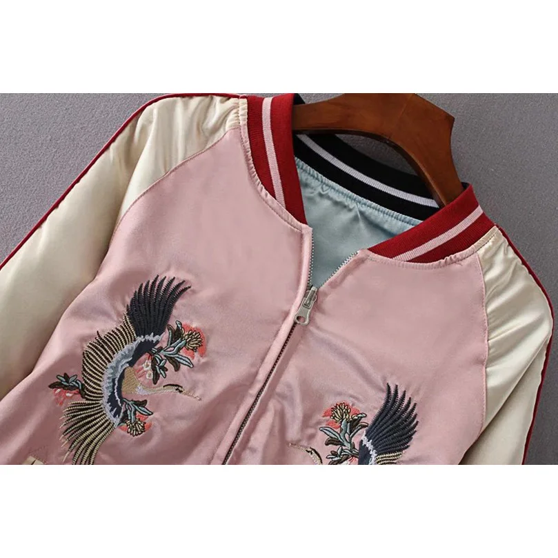 Chaqueta Bomber de béisbol de satén Sukajan con bordado de tigre para mujer, abrigo femenino Harajuku japonés, ropa para niñas Sukajan 2024, primavera Z1