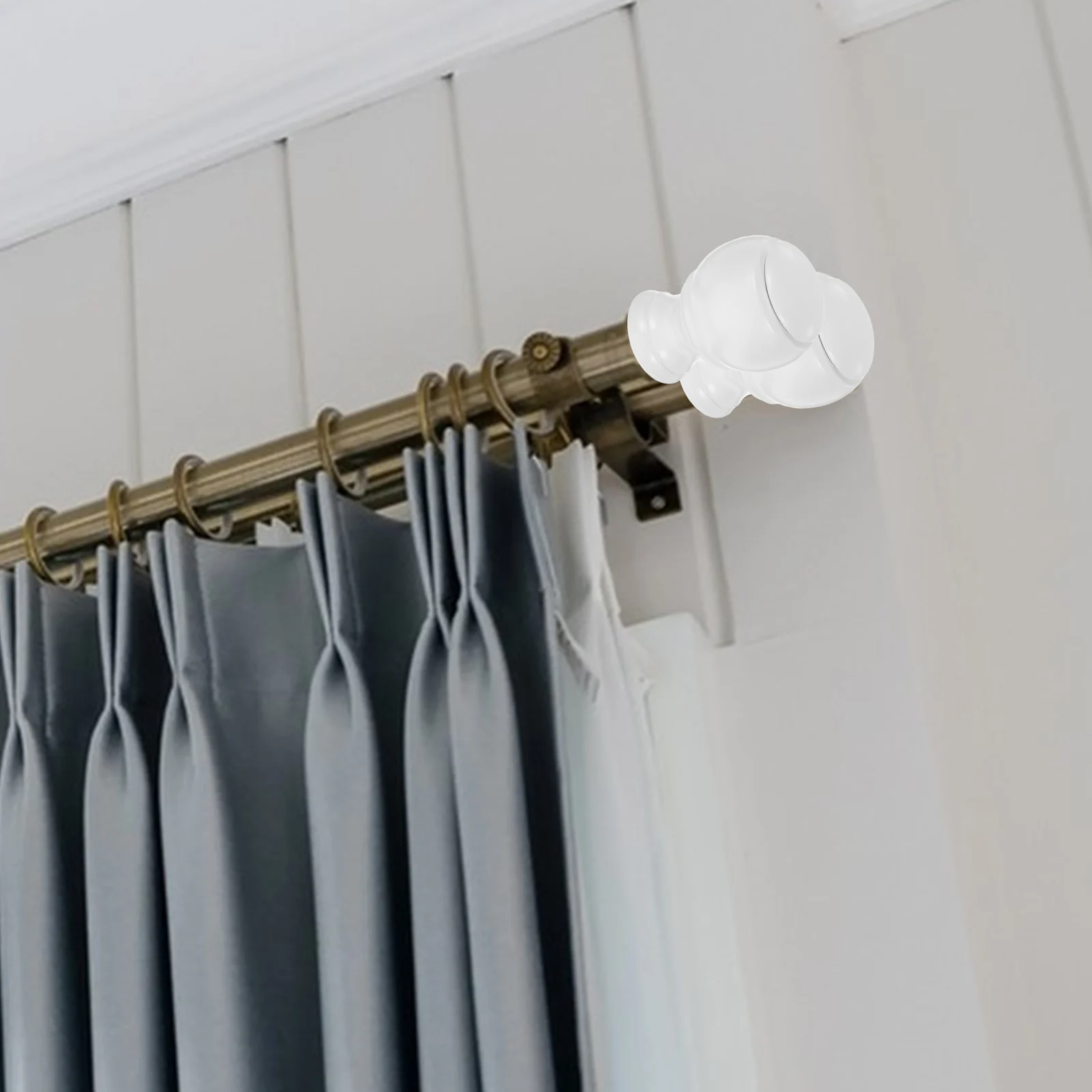 

2 Pcs Curtain Head Plug Roman Rod Accessories Delicate Ends Rods Decor Decorative Heads Round Decoration
