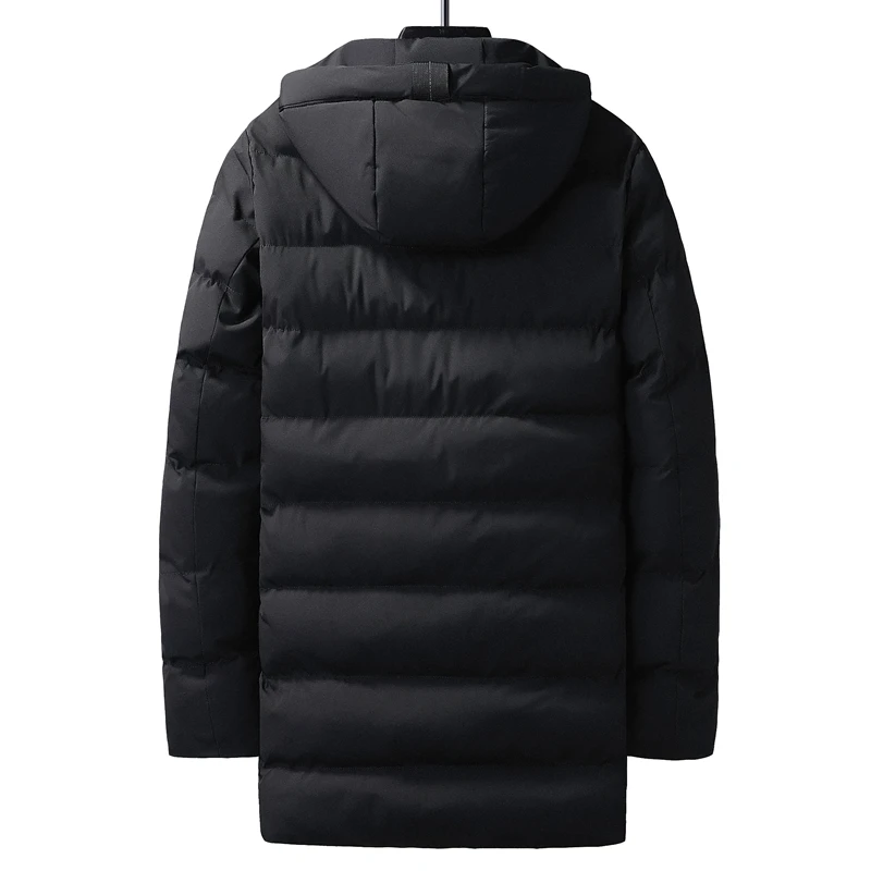 Puffer Jacket Men Thick Warm Winter Jackets Hooded Long Coats Fashion Casual Cotton Padded Parkas Man Outwear Clothing Top