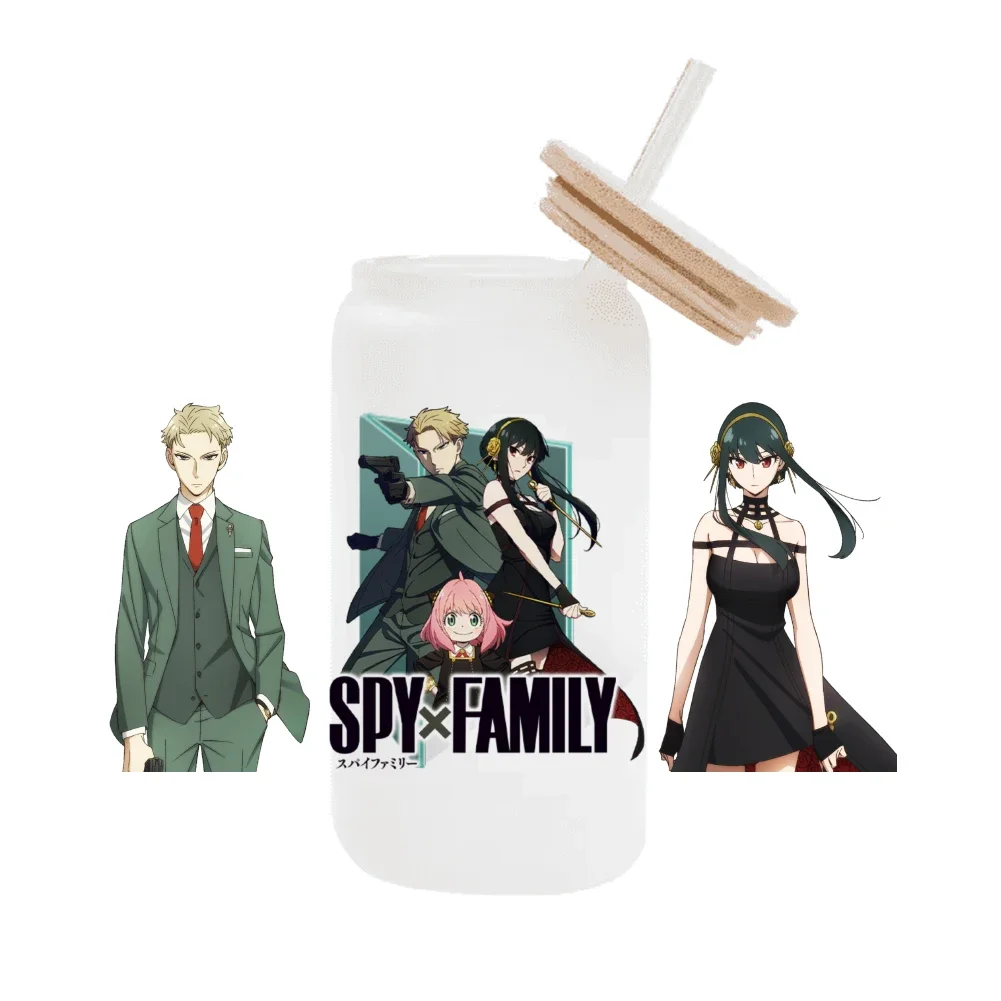 Японская манга SPY FAMILY для Libbey 16 унций банка стекло 3D водонепроницаемый УФ DTF кофе может обертка Libbey стеклянная пленка