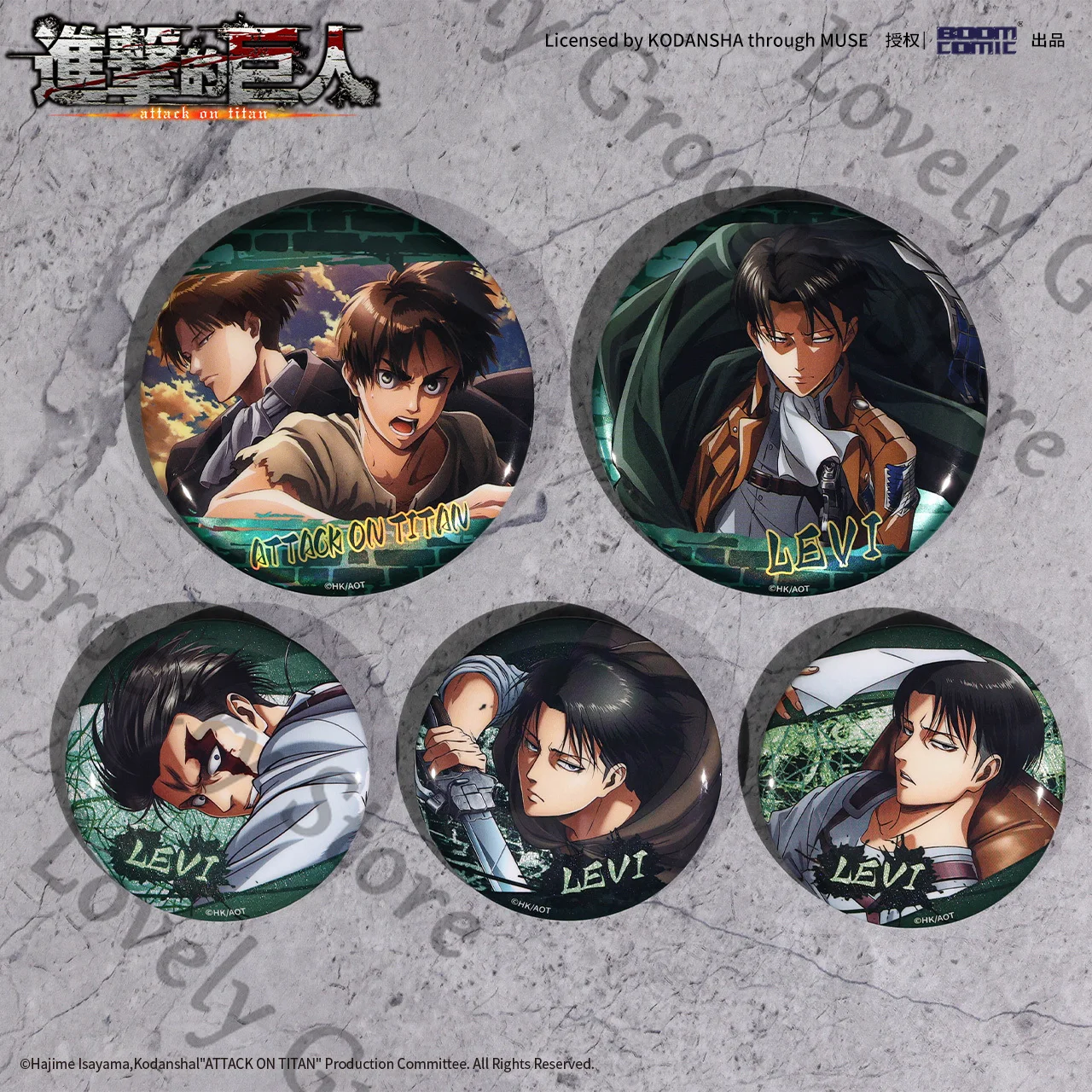 

Anime Shingeki No Kyojin Levi Ackerman Attack on Titan Ataque A Los Titanes Cosplay Laser Badge Wire-rimmed Emblem Brooch Gift