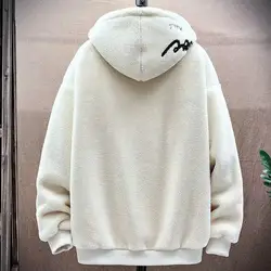 Men Casual Jacket Streetwear Men's Hooded Jackets with Zipper Closure Pockets for Autumn Winter Casual Clothing Thickened Warm