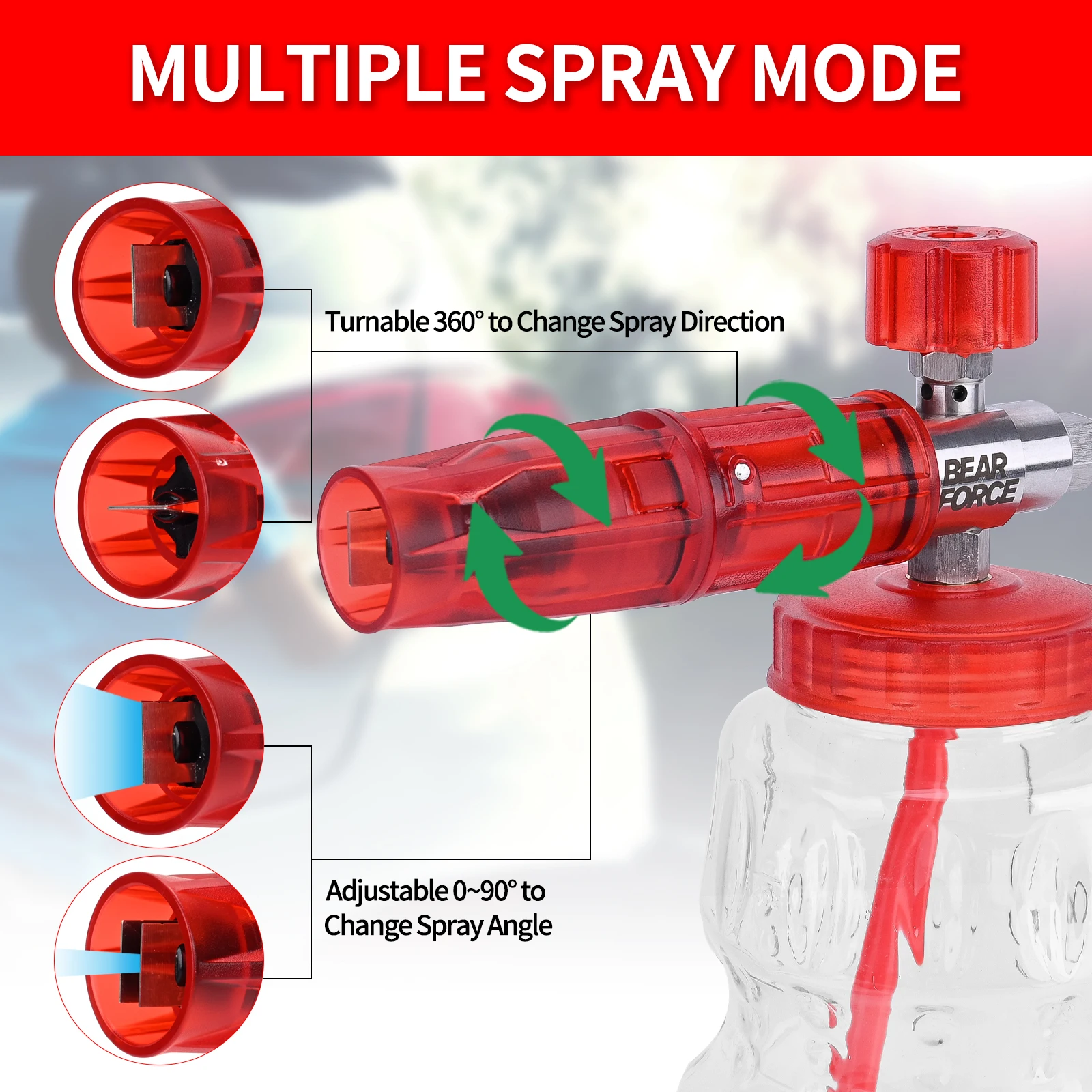 Stainless Steel Foam Generator Pressure Washer Snow Foam Lance Foam Nozzle for Karcher Bosche Bort Huter Nilfisk Stihl Lavor