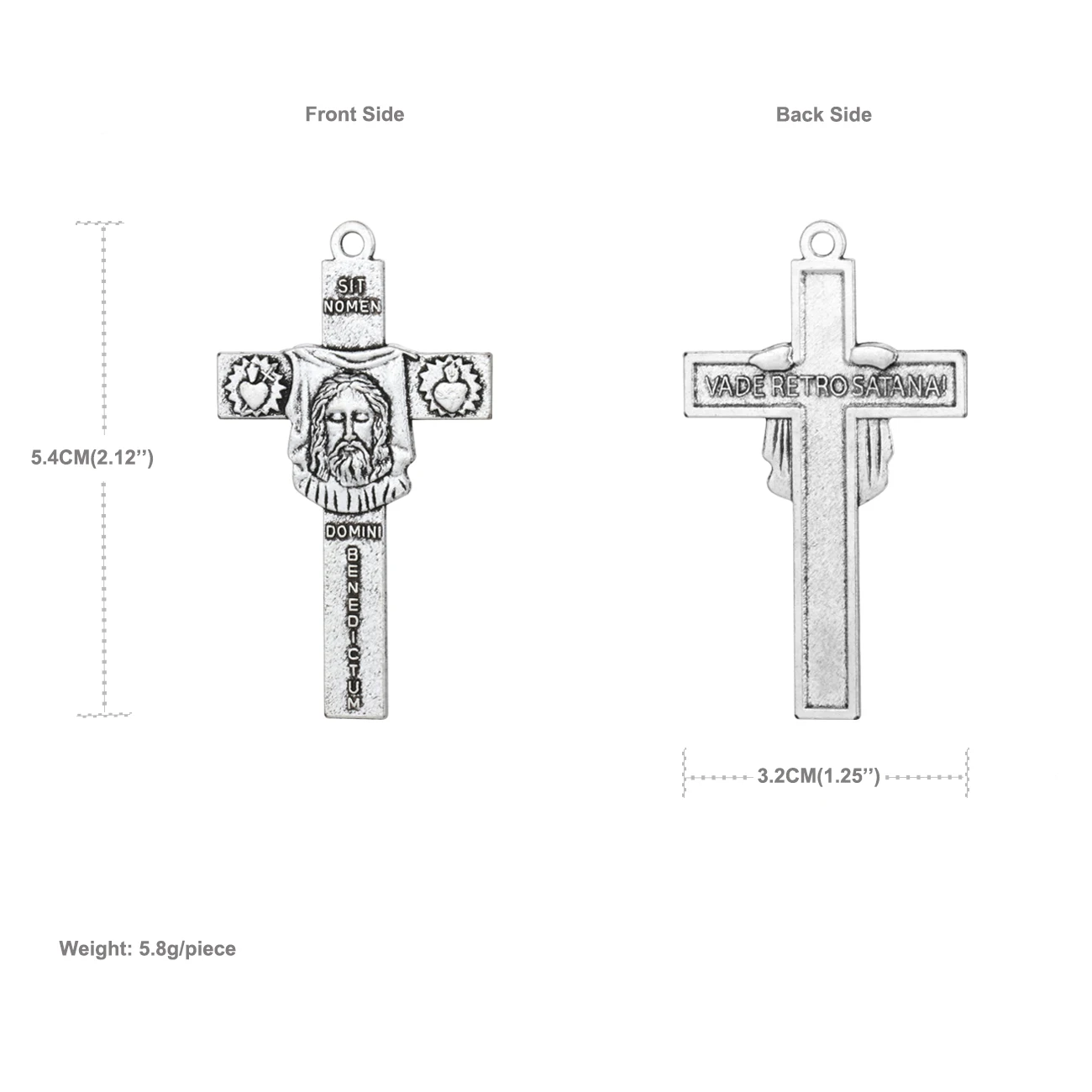 5 Stuks Gesneden Gezicht Van Christ Portret Bedels Heilig Hart Crucifix Jesus Kruis Hangers Voor Diy Accessoires Domini Benedictum