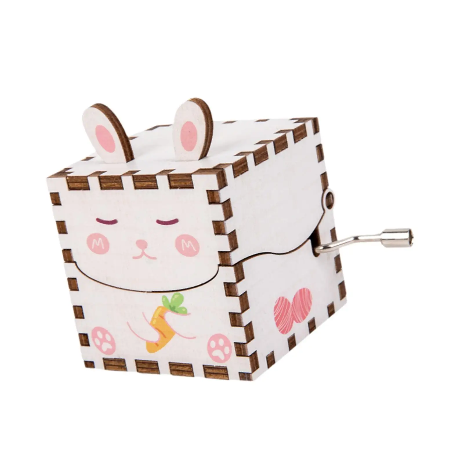 Wooden Music Box Hand Crank Lovely Collectibles Unique Musical Boxes for