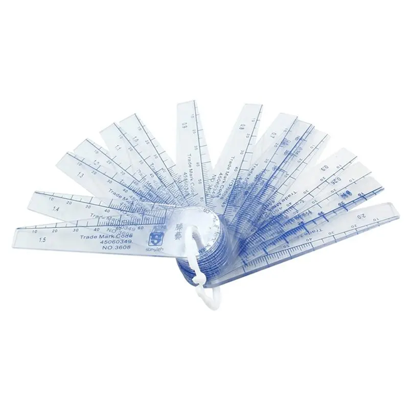 【PARTY  DAY】5X Plastic Feeler Gauge 0.05-2Mm Thickness Measuring Tools 20 In 1 Feeler Gauge For Measuring Gaps