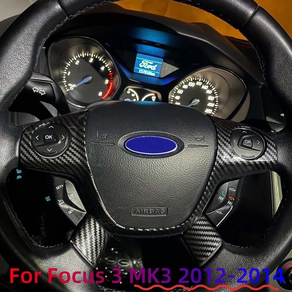 For Ford Focus 3 MK3 2012-2014 for KUGA 2013-2015 Car Steering Wheel Sequins Trim Cover Sticker Decoration Accessories