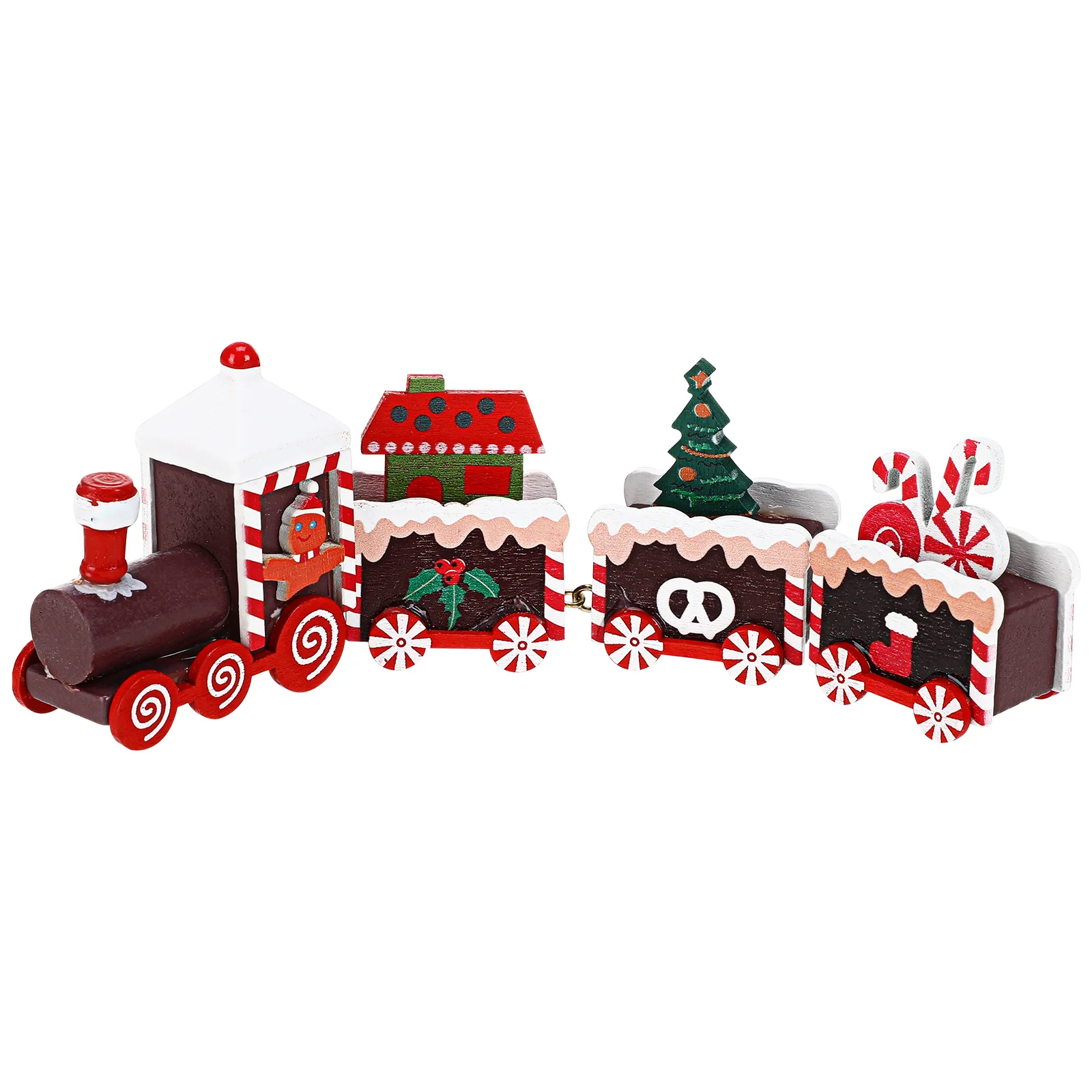 

Wooden Train Decorations Unique Christmas Party Craft Small Toy Car Warm Color Matching Tough Material Bedroom Charm Holiday DIY