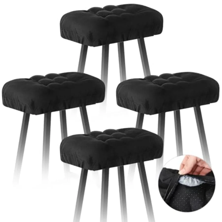 

Комплект из 17 чехлов для барных стульев 17 x 1 дюйм, прямоугольные мягкие подушки для барных стульев с эластичной лентой, уплотненные чехлы для сидений, нескользящие, моющиеся.