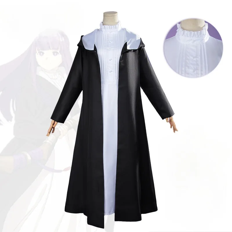 

Fern Cosplay Costume Anime Frieren: Beyond Journey's End Role Play Clothes Black Coat White Uniform for Halloween