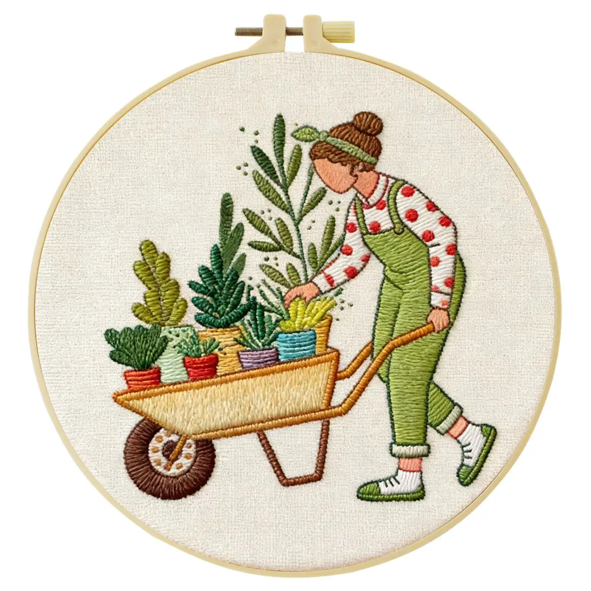 1 Stück 20X20CM/15X15CM 7,87/6,3 Zoll Garten-Stickerei-Starter-Kit DIY-Kit DIY-Stickerei-Set Handarbeits-Set für Anfänger – Detail 4