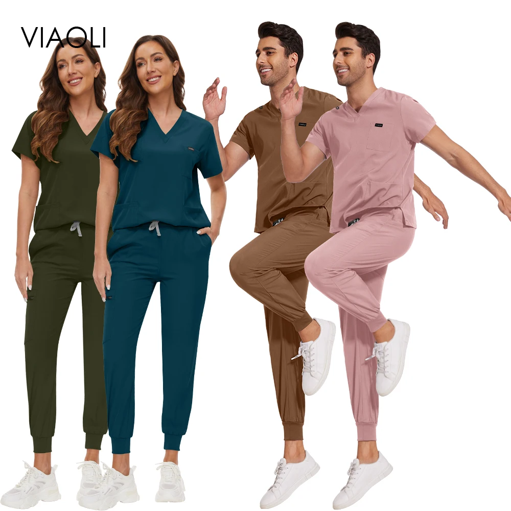 Hospital Overall Medical Uniforms Women Men Scrubs Set Nurse Nursing Accessories Beauty Salon Spa Lab Work Clothes Surgical Suit