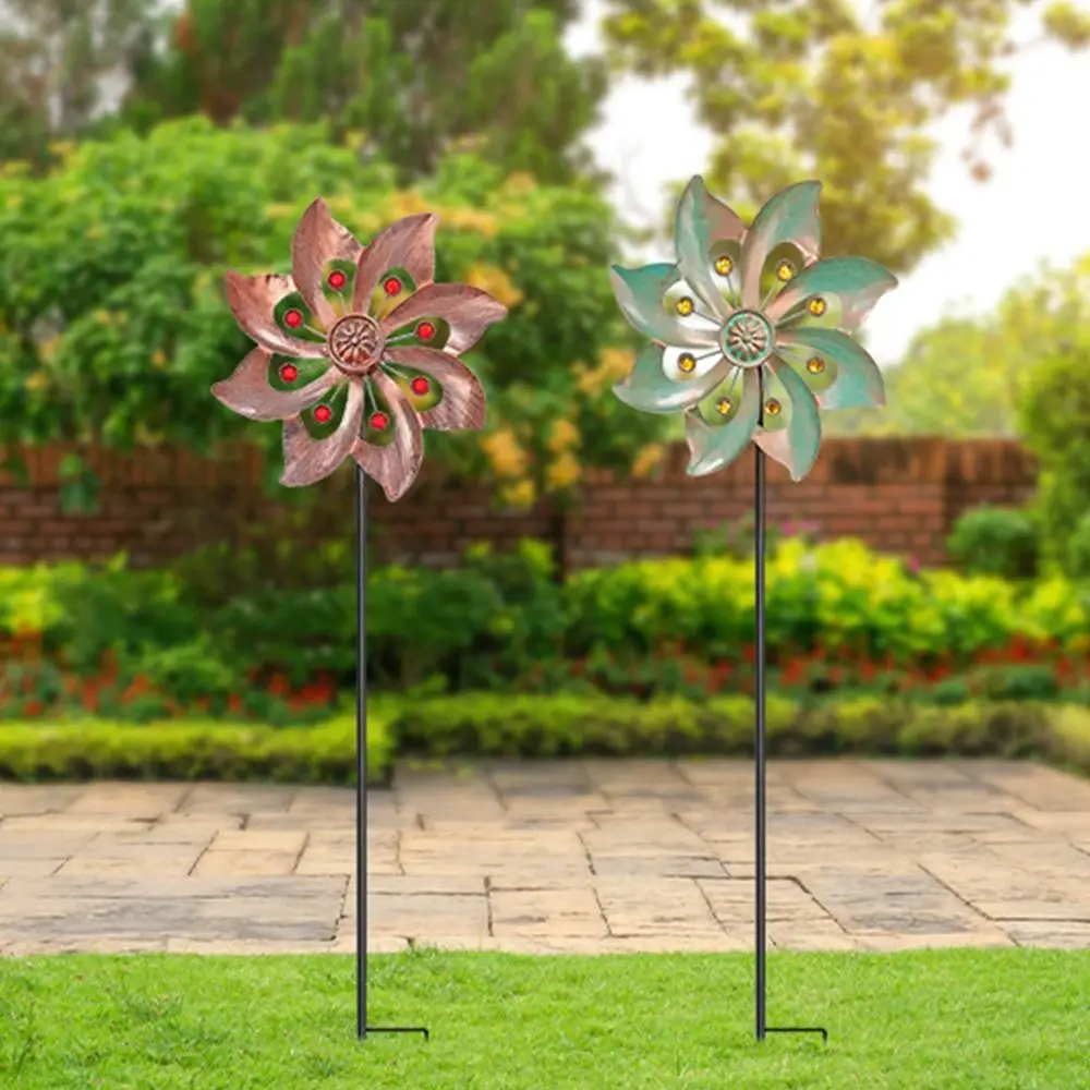 

Crafts Metal Wind Spinners Rotating Durable Gardening Plug Creative Flower Pinwheel Park