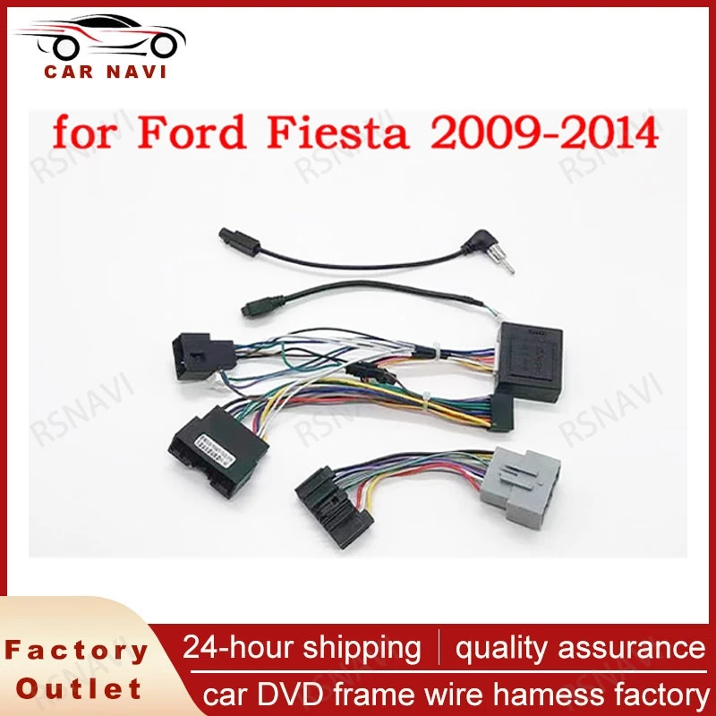 

Car Audio Radio DVD Android 16PIN Power Cable Adapter With Canbus Box For Ford Fiesta 2009-2014 Power Wiring Harness