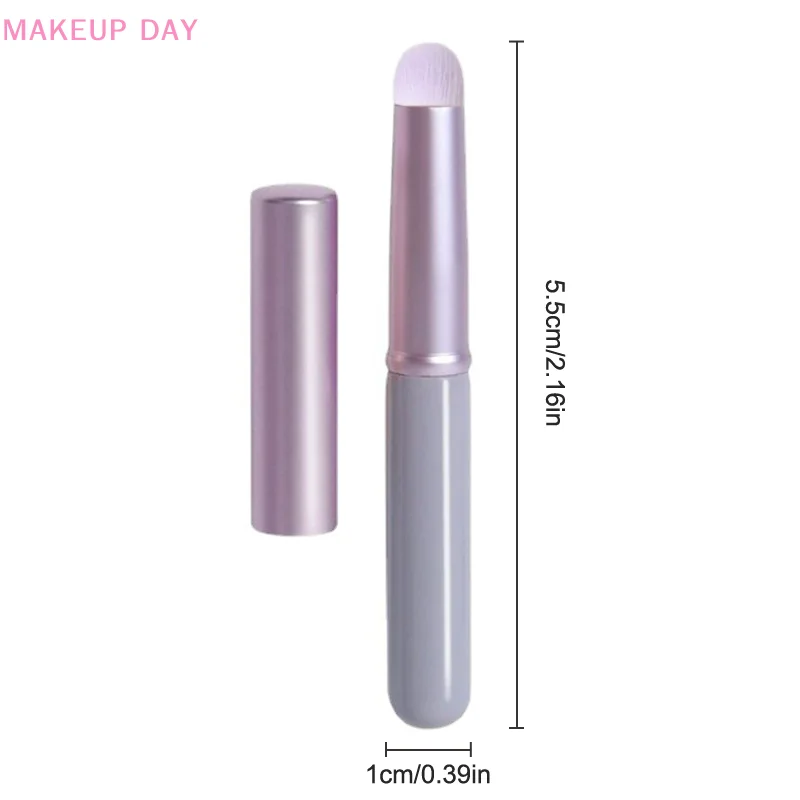 Portable Round Head Mini Lip Brush Carry Lid Lipstick Brush Concealer Brush Girl Lip Gloss Smudge Makeup Brush