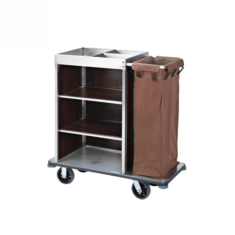 

Stainless steel service handcart cleaning linen guest room hotel supplies commercial equipment entrance