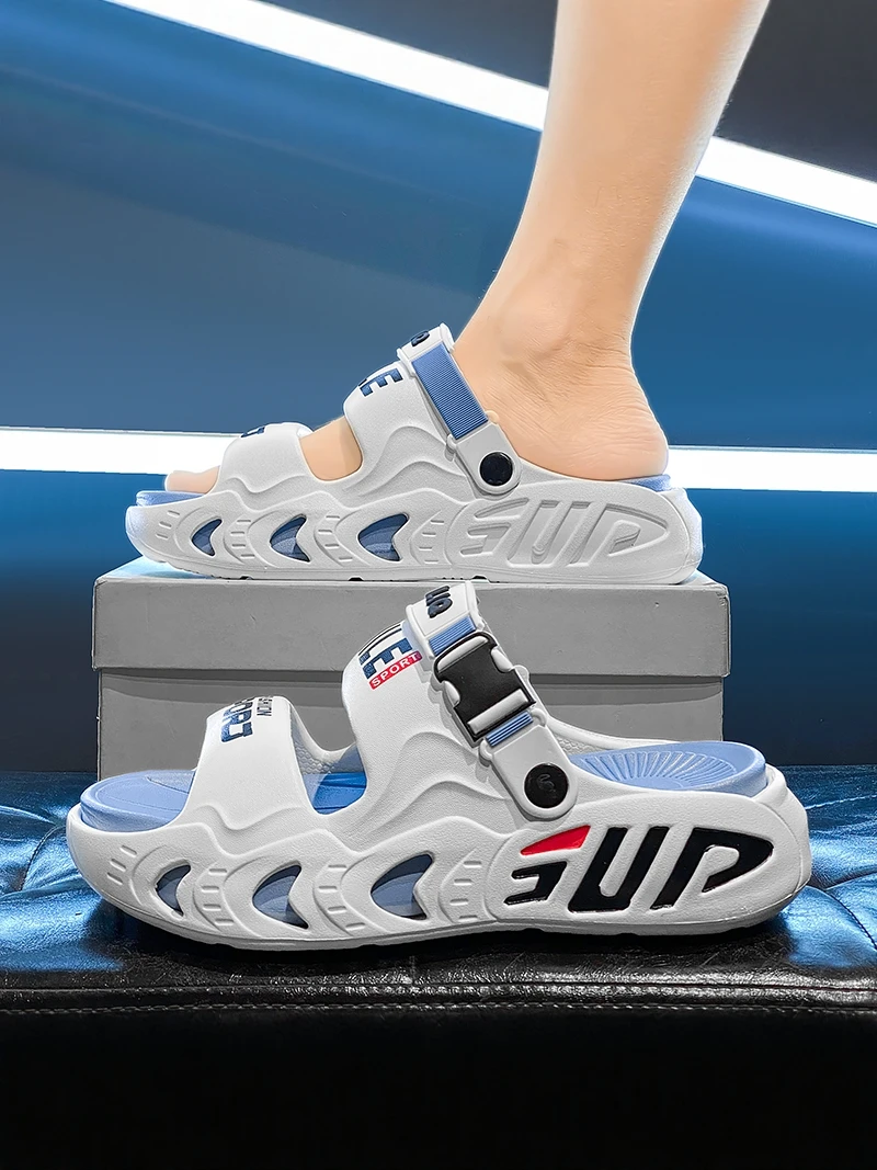 Casual Men's Slippers Indoor Outdoor Anti-Slip Driving Two-Purpose Sandals Comfortable Wearing Experience EVA Material Low Heel