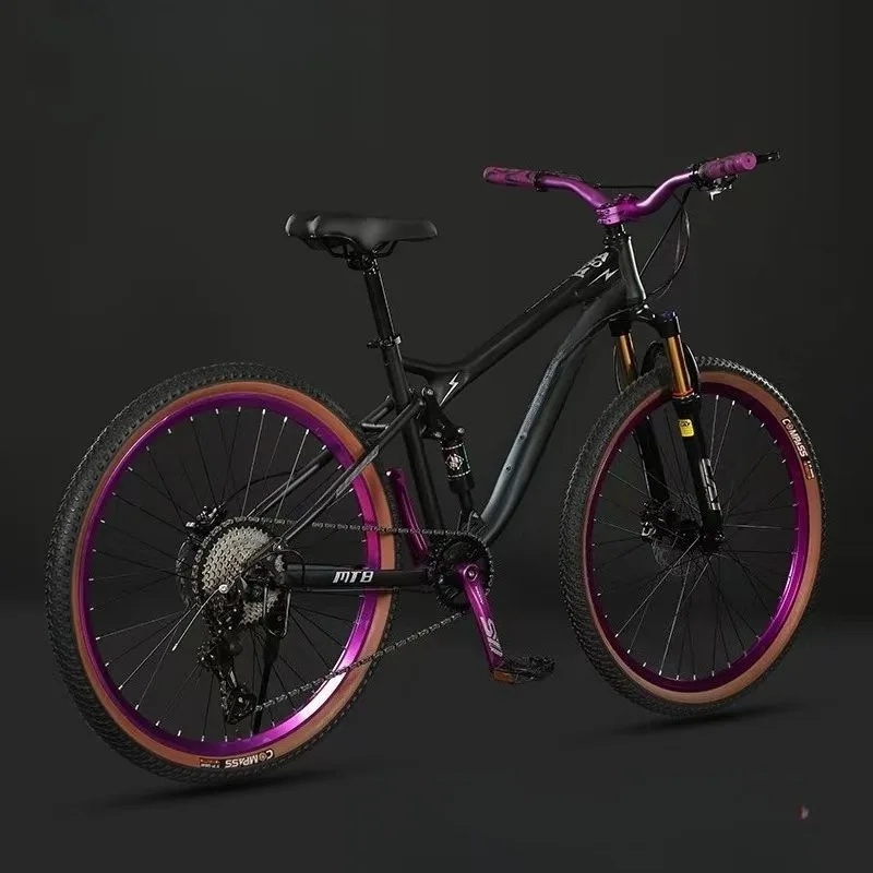 

Double Shock Absorber Soft Tail Mountain Bike Student Bicycle Variable Speed Oil Brake Adult Off-Road Male
