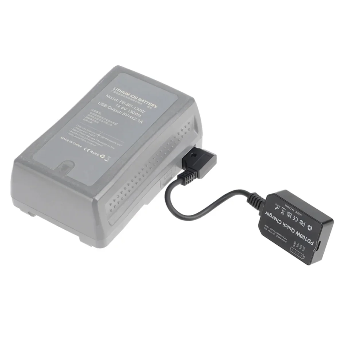 B-M Dummy Battery D-TAP V-Port to PD 100W Bidirectional Charging and Discharging Module USB Power Adapter for Monitor/Camera