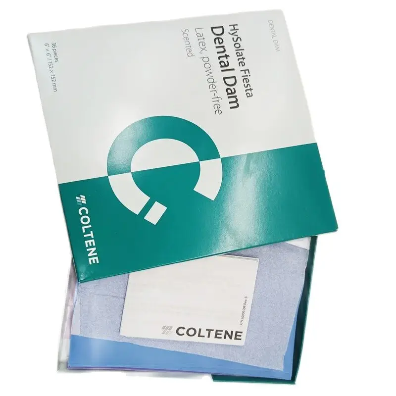 Nueva llegada COLTENE HySolate Fiesta Latex Dental Dam medio 15,2x15,2 cm 36 piezas Be In Great Demand