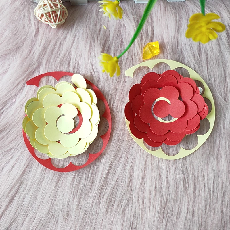 New Large spiral flower metal cutting die mould scrapbook decoration embossed photo album decoration card making DIY handicrafts