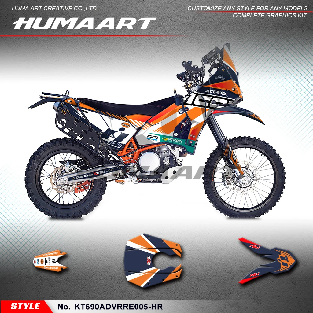 Humaart Motorcycle Graphics Backgrounds for KTM RALLY RAID EVO2 690 ADV, KT690ADVRRE005-HR