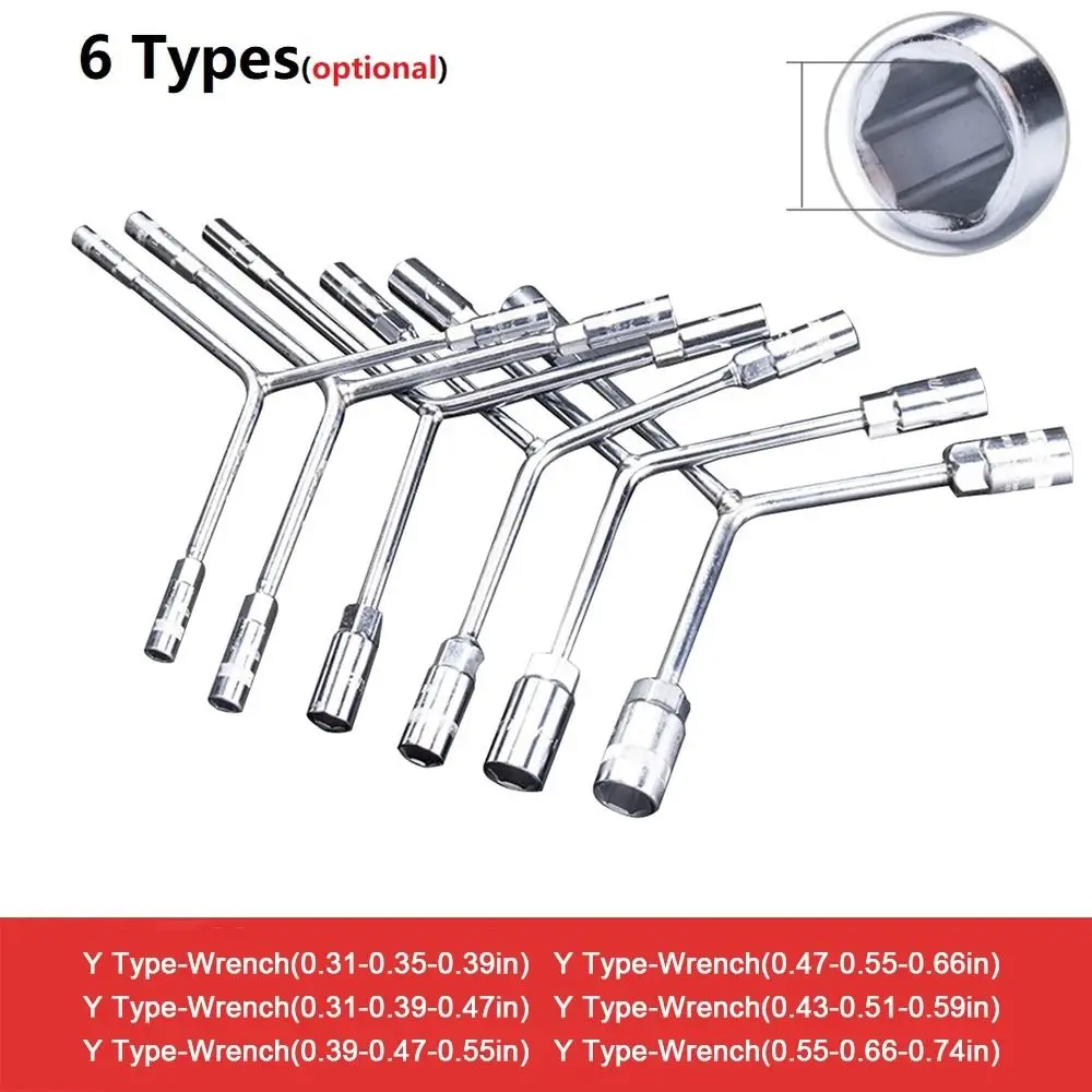 1Pcs Bicycle Bike Triangle Socket Wrench Multi-Standard Chrome Vanadium Steel Y Type Wrench Disassembly Repair Tool 8 10 12mm