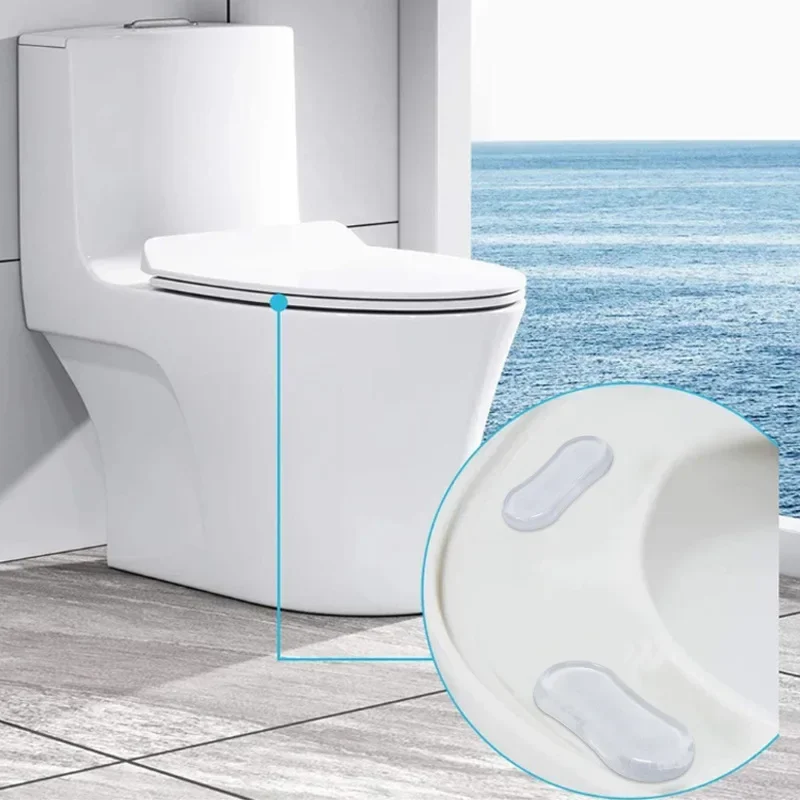 5Pcs/Set Toilet Seat Bumper Anti-collision Cushioning Pads Self-adhesive Anti-slip Cushioning Mat for Bathroom Accessories