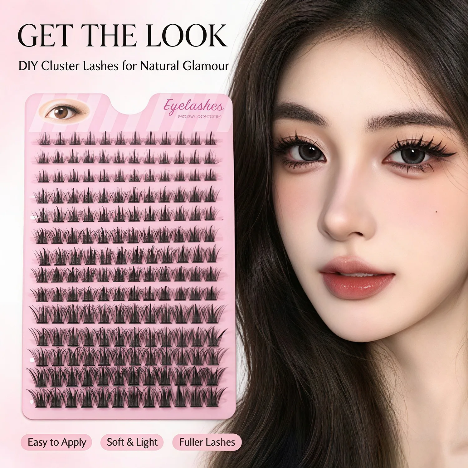 14 rows, ultra-fine straight eyelashes, segmented, super soft, natural, realistic for new moms