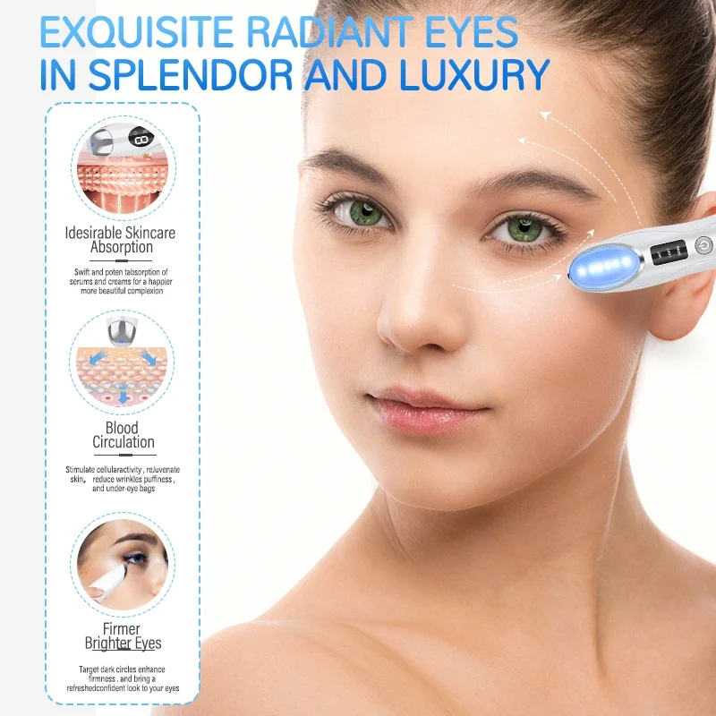 CMH Electric Mini Eye Massager ใบหน้าการสั่นสะเทือนอุปกรณ์กําจัดริ้วรอย Dark Circles Anti Aging นวด Eye Skin Care เครื่องมือ