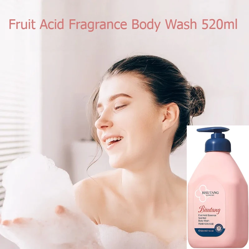 

520ml Fruit Acid Fragrance Shower Gel Long Lasting Fragrance Cleansing Back Moisturizing Bath Gel Body Cleanser
