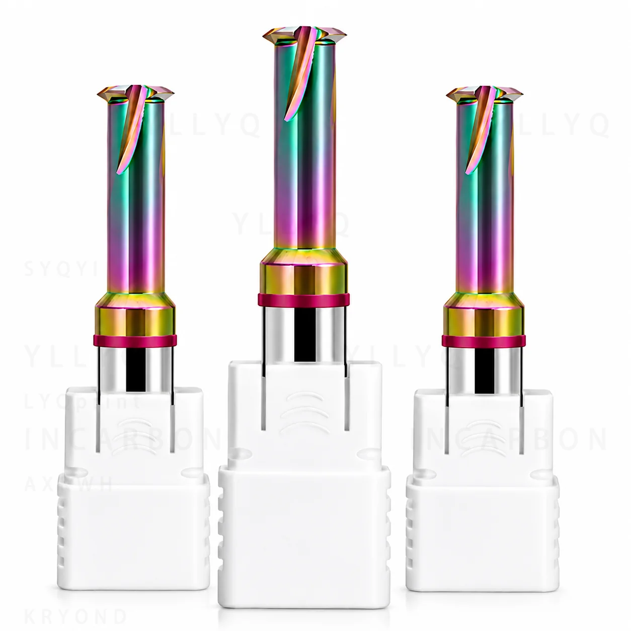 HRC65 Single Tooth Thread Milling Cutter Colorful Coated Carbide CNC End Mill for High Hardness Metal Machining Tools