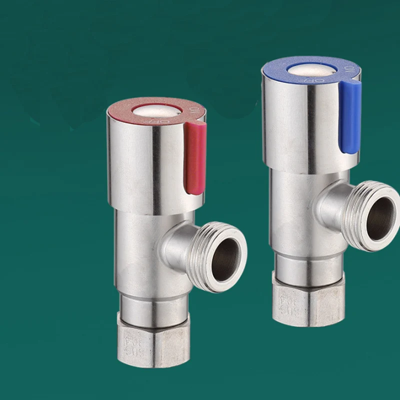 Stainless Steel Triangle Valve Hot and Cold Water Inlet Valve For Toilet Water Heater, Kitchen Sink Female Threads Bathroom Valv