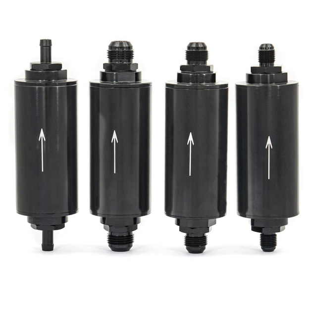Filtr paliwa, aluminiowy filtr paliwa OD 2 Cal do układu paliwowego E85 ze stalowym elementami 100 mikronów AN6 AN8 AN10 9MM