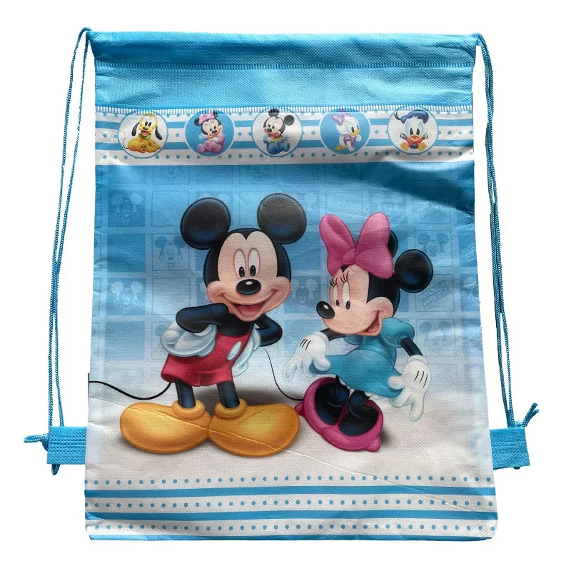 Portable Mickey Minnie Mouse Drawstring Bag Cartoon Kids Backpack Shopping Traveling Bags for Children