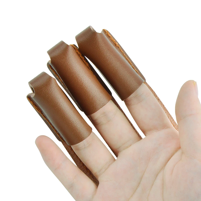 High Quality Cowhide Three Finger Protectors Archery Accessories for Outside Sport Shooting