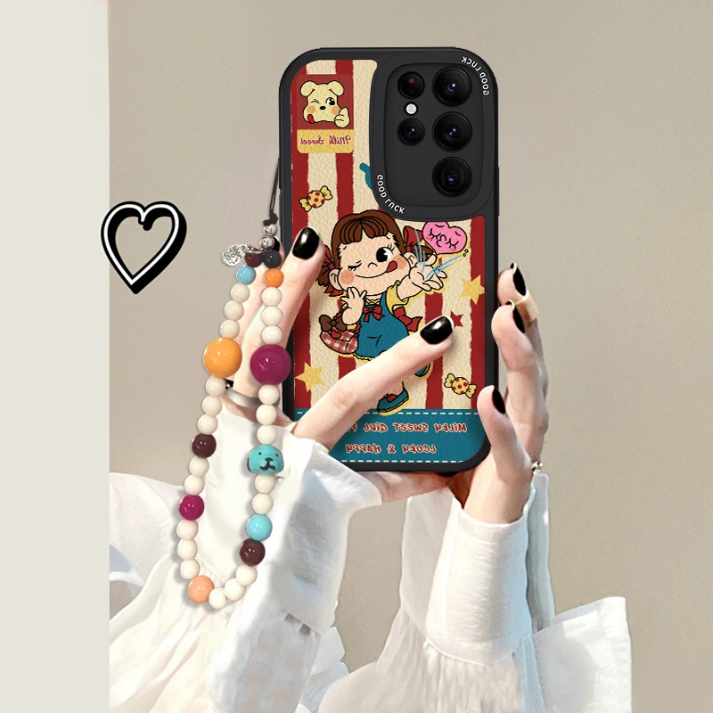 

Чехол для телефона S25, новая модель Galaxys24 для девочек с браслетом, полное покрытие S22/S23, ультрамягкая силиконовая защита S2 Ins S...