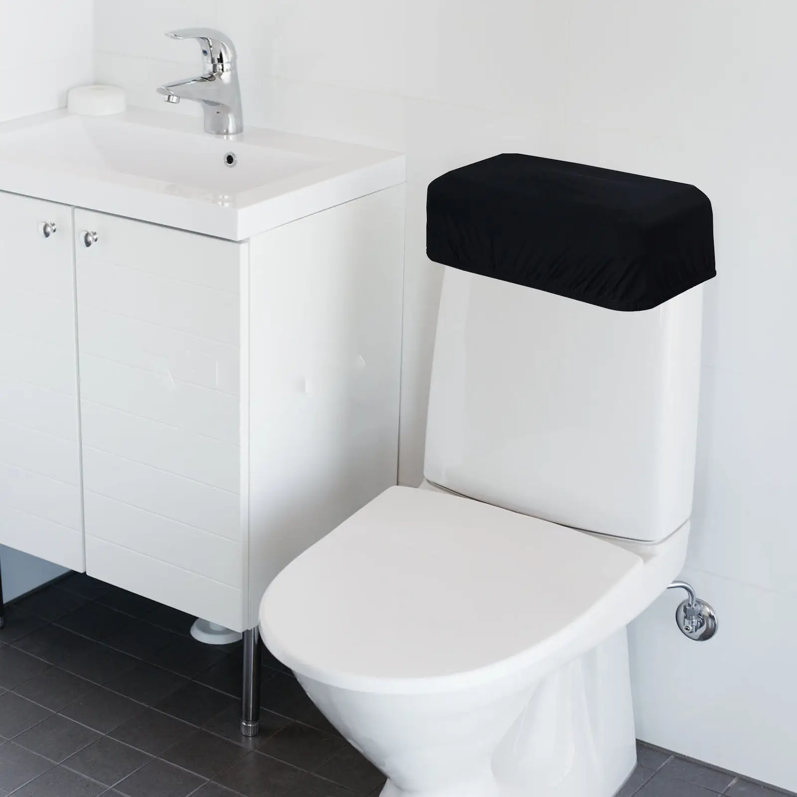 

Toilet Cover Lid Replacement Tank Basket Topper Black Accessories Bathroom Seat