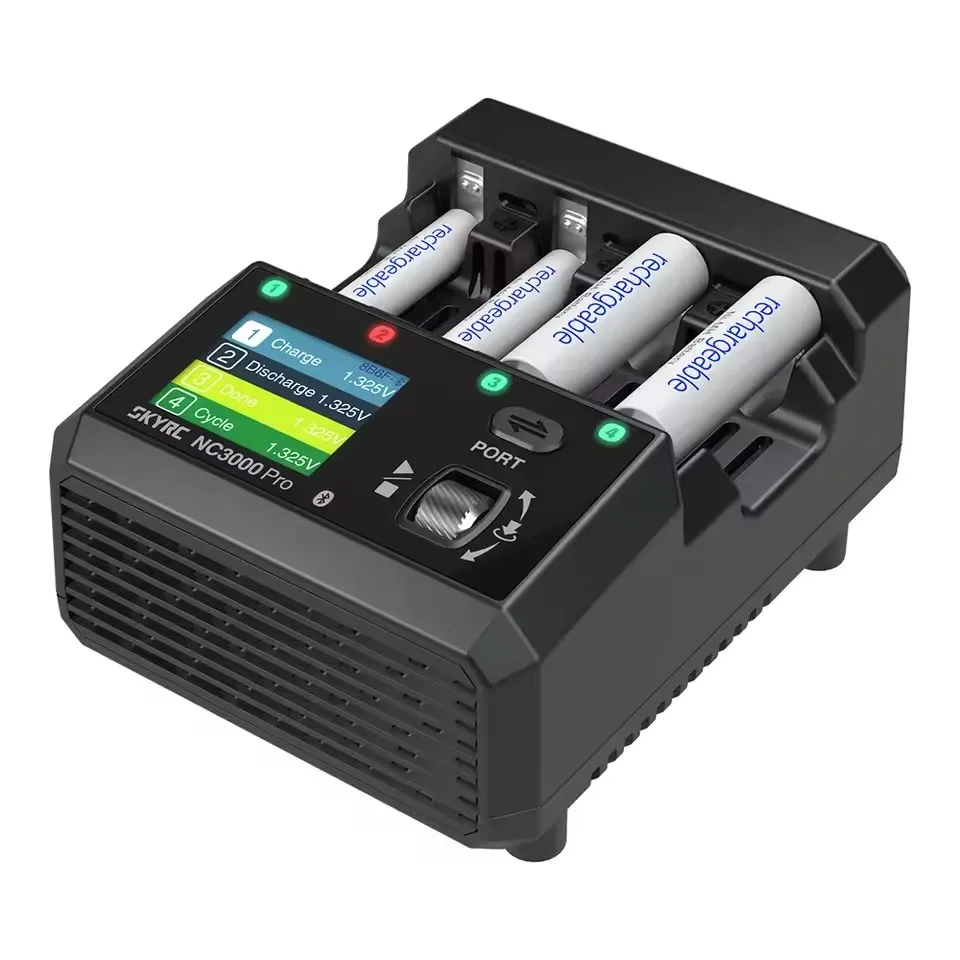 ​ NUOVO SkyRC NC3000 Pro NiMH NiCd Caricabatteria PD/QC AA/AAA Caricabatteria intelligente Caricatore di controllo APP per schermo LED a 4 slot