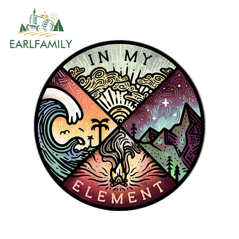 EARLFAMILY 13cm x 12.9cm for IN MY ELEMENT Car Stickers Waterproof Scratch-Proof Decals Vinyl Laptop Trunk Decor Car Styling