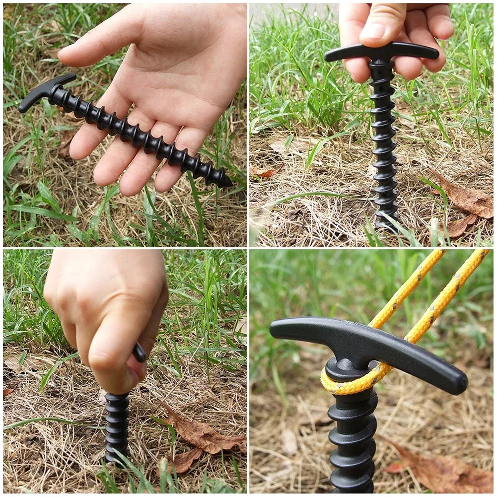 10pcs/pack Tent Pegs Ground Nails Outdoor Camping Peg Screw Anchor Stakes Hiking Tent Pins Windproof Tent Accessories XXL