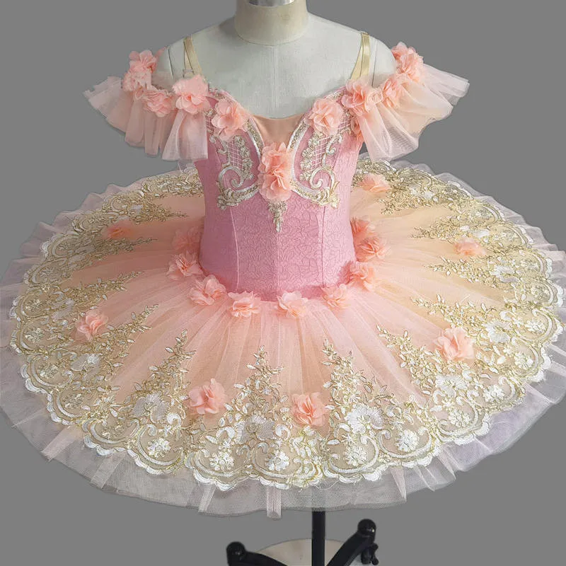 Girls Pink Professional Ballet Dress Kids Flowe Tutu Ballet Swan Lake Ballet Costumes women Belly Dancewear Ballerina