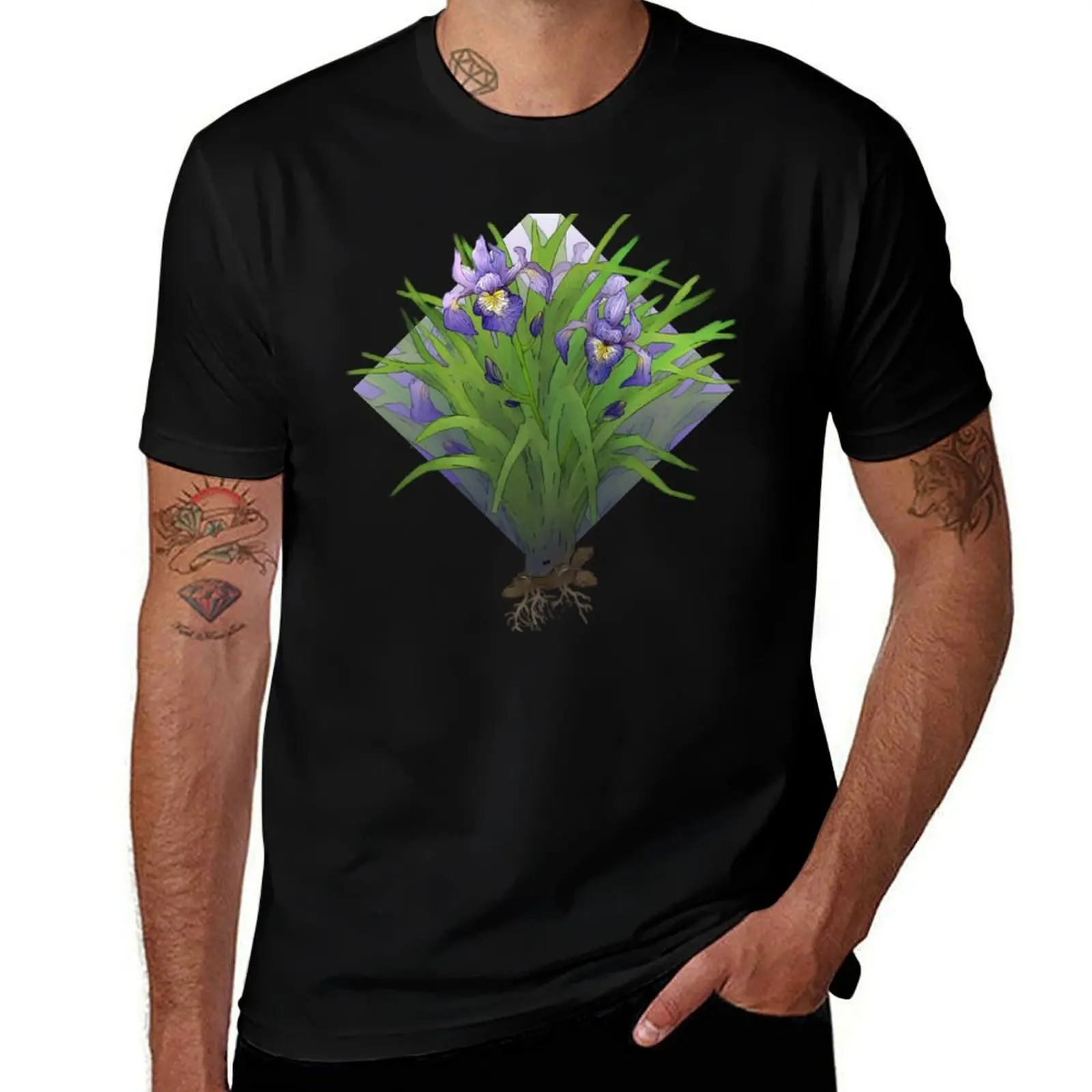 

Iris versicolor T-Shirt man t shirts graphic t shirt man casual T-Shirt