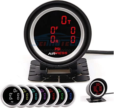 Air Pressure Gauge 2 inch Car PSI  LED Red 5 Digital Display Air Pressure Sensor Kit SENHO Digital Gauge