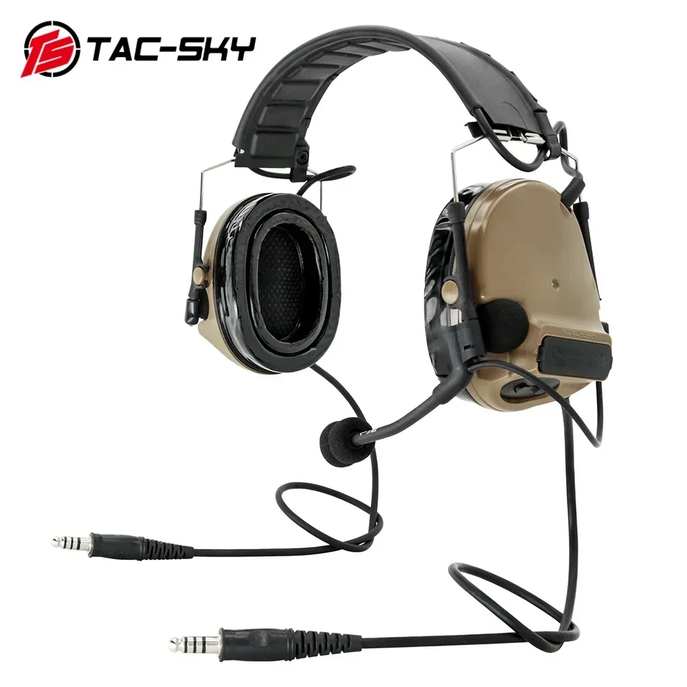 TAC-SKY COMTA Dual Communication Tactical Headphones COMTA III Noise Cancelling Silicone Headse Outdoor Hunting Shooting