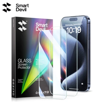 SmartDevil 2 adet ekran koruyucu iPhone 15 için Pro Max 15 Pro HD temizle temperli cam iPhone 15 14 13 anti-parmak izi