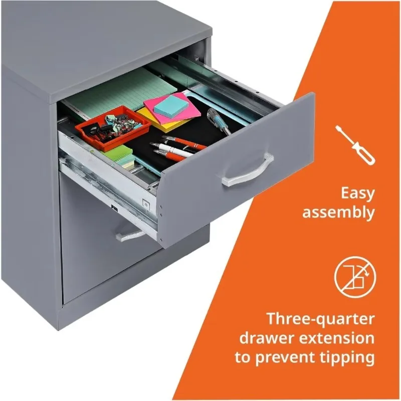 

2 Drawer Locking Filing Cabinet, Pre-Assembled Steel Construction&Low-Profile Design is Perfect for Home and Small Office