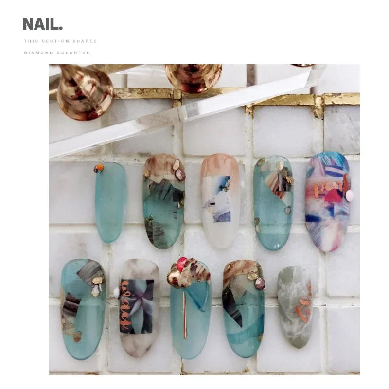 10 ชิ้น 3D เล็บ Art Rivet Charm Gold Sticks โลหะผสมโลหะ Studs แท่งตรงสําหรับ DIY ตกแต่งเล็บ 7-12 มิลลิเมตร