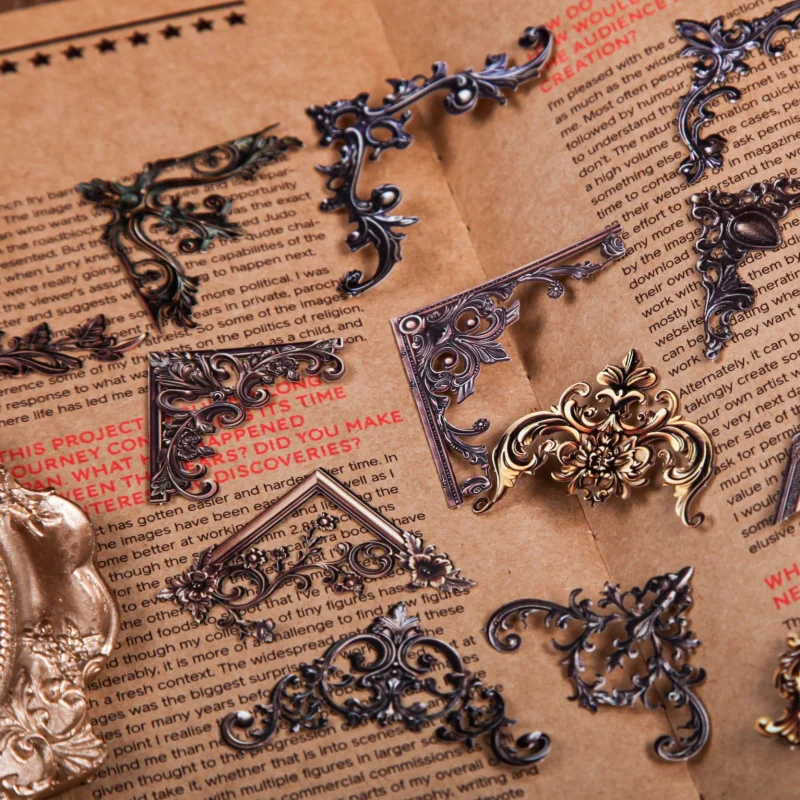 24 Stück/Lot Eckaufkleber im Barock-Stil, wunderschöne Dekoration für Tagebücher, Sammelalben und handgemachte Karten